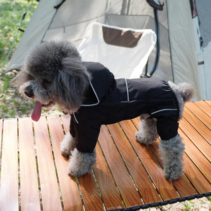 Waterproof Dog Raincoat with Removable Hood – Outdoor Full Body Dog Jacket, Windproof Snowproof Shell Suit – All Season Pet Rain Gear Sage Green L