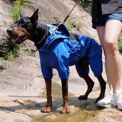 Waterproof Dog Raincoat with Removable Hood – Outdoor Full Body Dog Jacket, Windproof Snowproof Shell Suit – All Season Pet Rain Gear Sage Green L