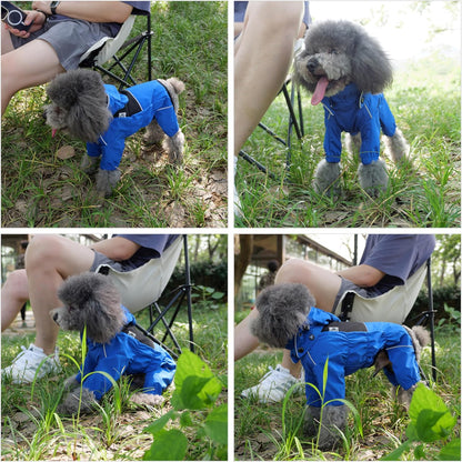 Waterproof Dog Raincoat with Removable Hood – Outdoor Full Body Dog Jacket, Windproof Snowproof Shell Suit – All Season Pet Rain Gear Sage Green L