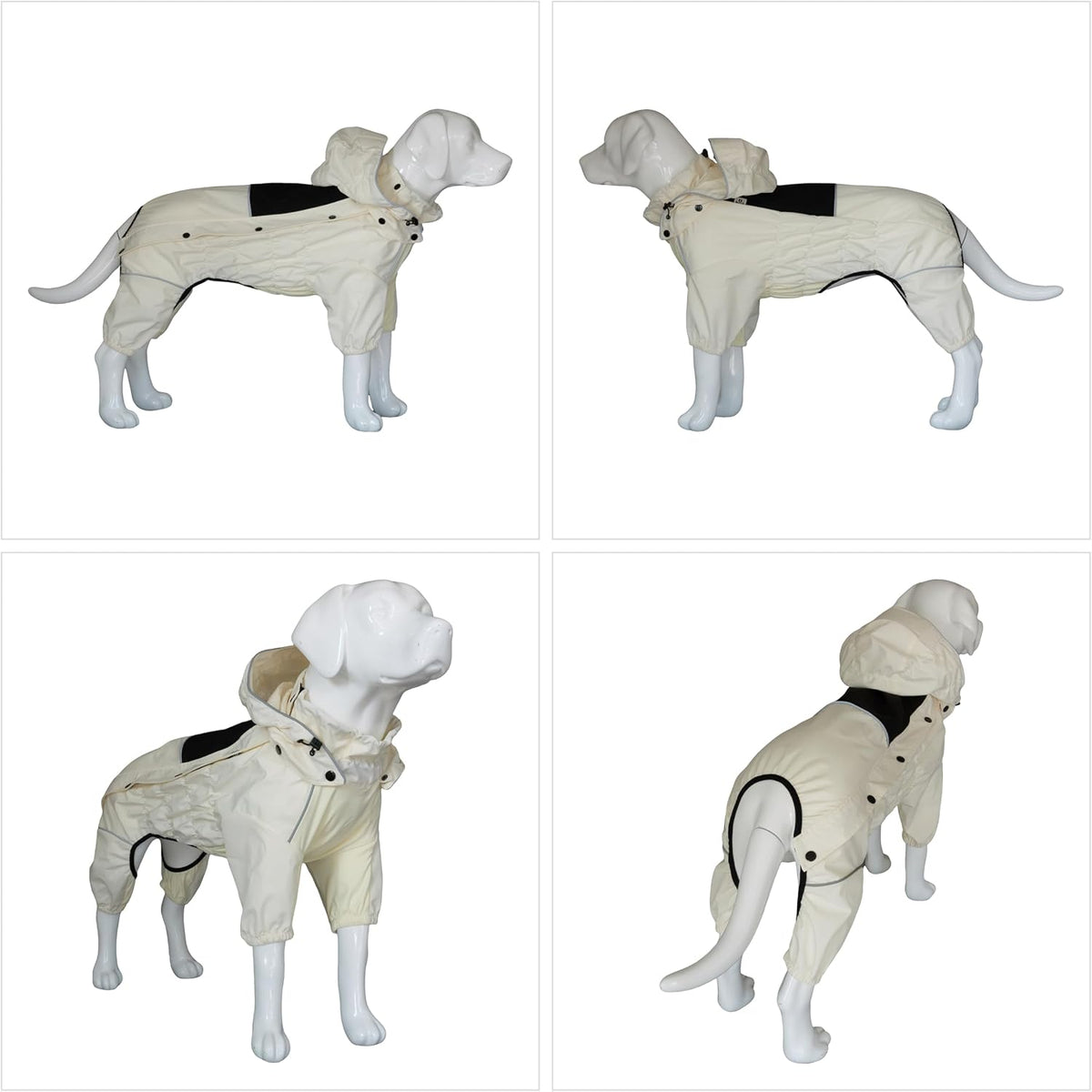 Waterproof Dog Raincoat with Removable Hood – Outdoor Full Body Dog Jacket, Windproof Snowproof Shell Suit – All Season Pet Rain Gear Sage Green L