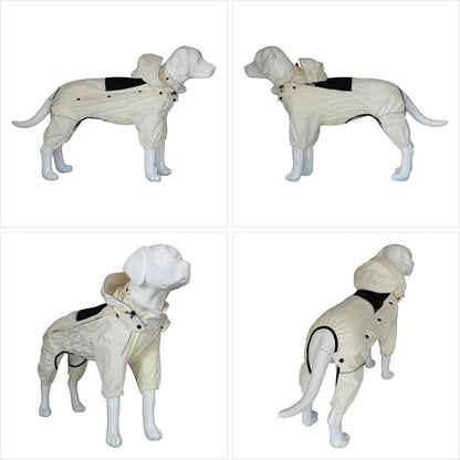 Waterproof Dog Raincoat with Removable Hood – Outdoor Full Body Dog Jacket, Windproof Snowproof Shell Suit – All Season Pet Rain Gear Sage Green L