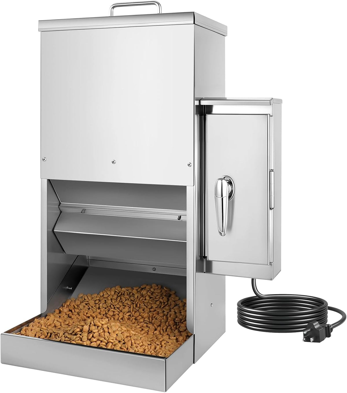 35L Automatic Dog Feeder for Two Large Dog or Cat Stainless Steel Pet Feeder with Timer,Feeding Schedule, Wall-Mountable, 2 Extra-Large Tray for Large Pet