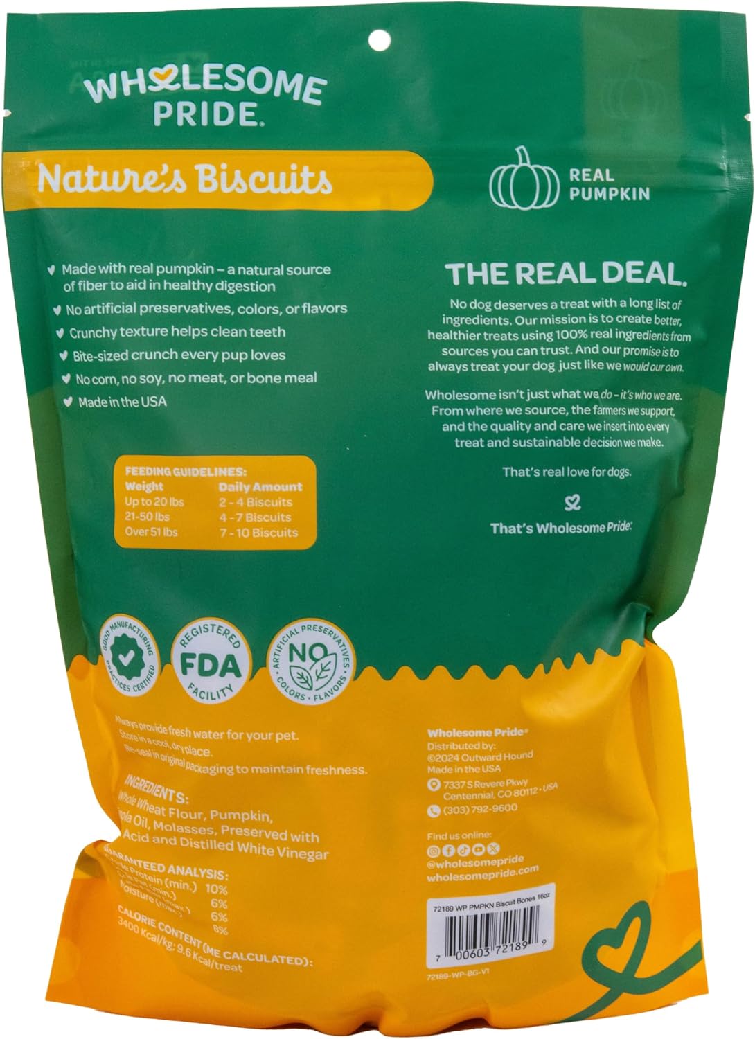 Nature's Biscuits Dog Treats, Pumpkin, 16 oz