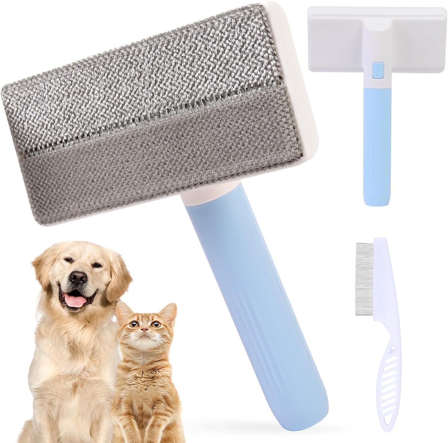 Pet Hair Remover, Pet Hair Removal Tool Reusable, Cat & Dog Hair Remover for Couch, Car, Furniture, Carpet, Detachable Blue