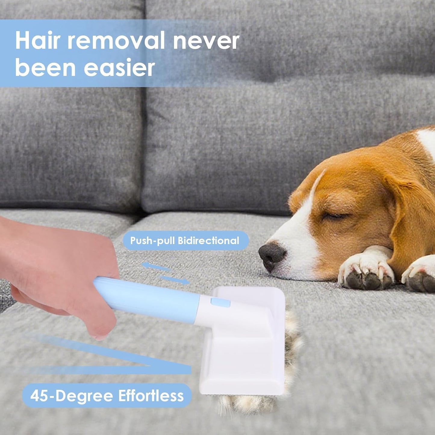 Pet Hair Remover, Pet Hair Removal Tool Reusable, Cat & Dog Hair Remover for Couch, Car, Furniture, Carpet, Detachable Blue
