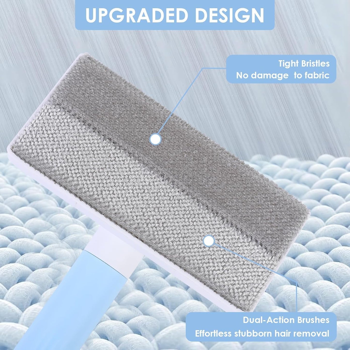 Pet Hair Remover, Pet Hair Removal Tool Reusable, Cat & Dog Hair Remover for Couch, Car, Furniture, Carpet, Detachable Blue