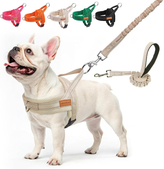 Dog Harness Medium Sized and Leash Set, No Pull Step in Pet Vest
