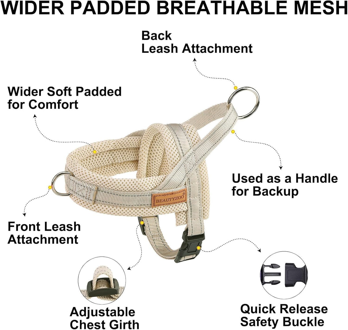 Dog Harness Medium Sized and Leash Set, No Pull Step in Pet Vest