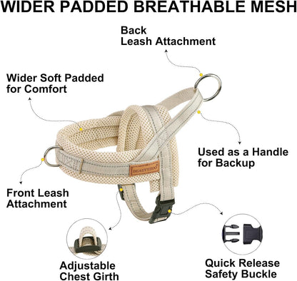 Dog Harness Medium Sized and Leash Set, No Pull Step in Pet Vest