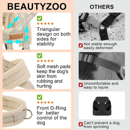 Dog Harness Medium Sized and Leash Set, No Pull Step in Pet Vest