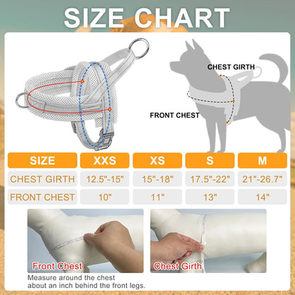 Dog Harness Medium Sized and Leash Set, No Pull Step in Pet Vest