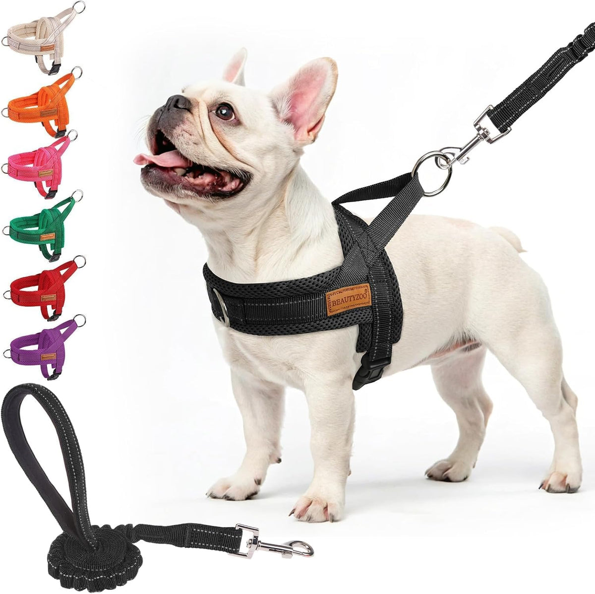 Dog Harness Medium Sized and Leash Set, No Pull Step in Pet Vest