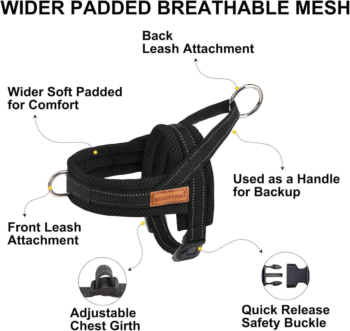 Dog Harness Medium Sized and Leash Set, No Pull Step in Pet Vest
