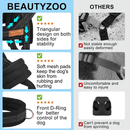 Dog Harness Medium Sized and Leash Set, No Pull Step in Pet Vest