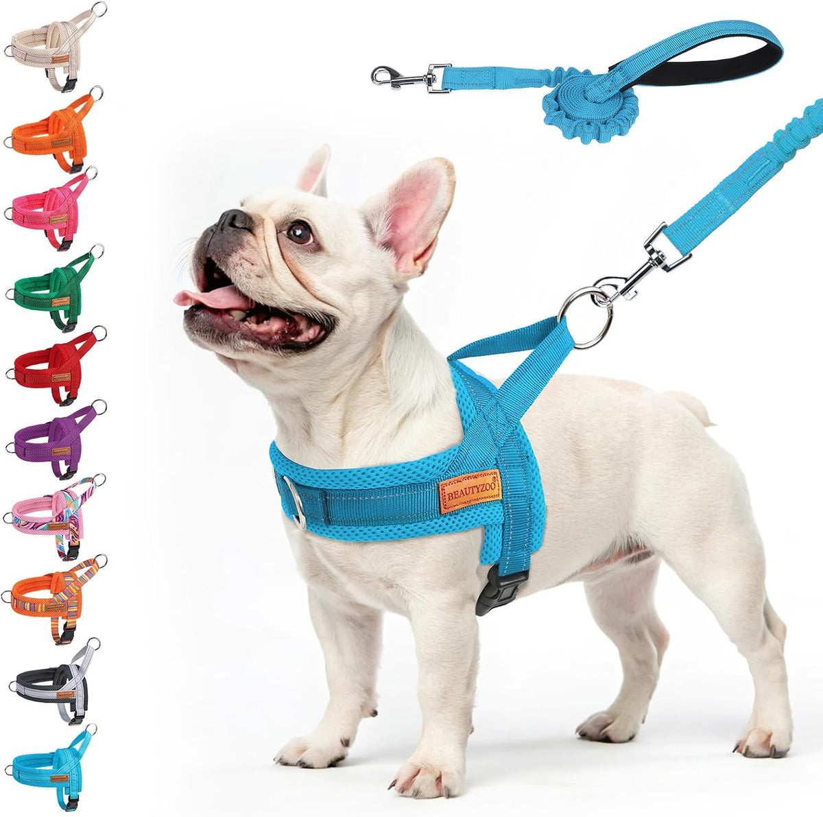 Dog Harness Medium Sized and Leash Set, No Pull Step in Pet Vest