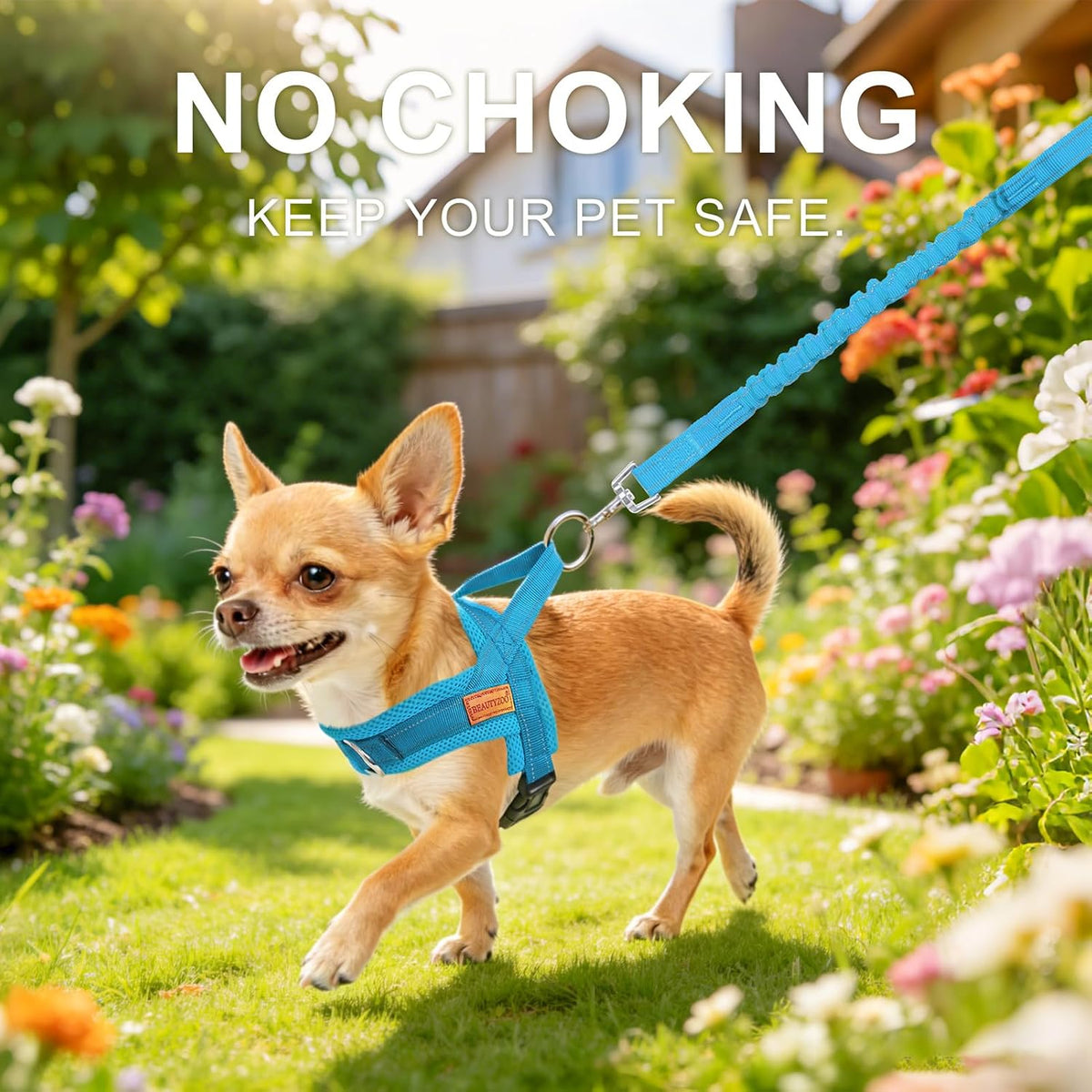 Dog Harness Medium Sized and Leash Set, No Pull Step in Pet Vest