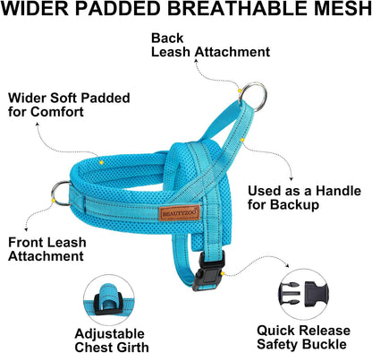 Dog Harness Medium Sized and Leash Set, No Pull Step in Pet Vest