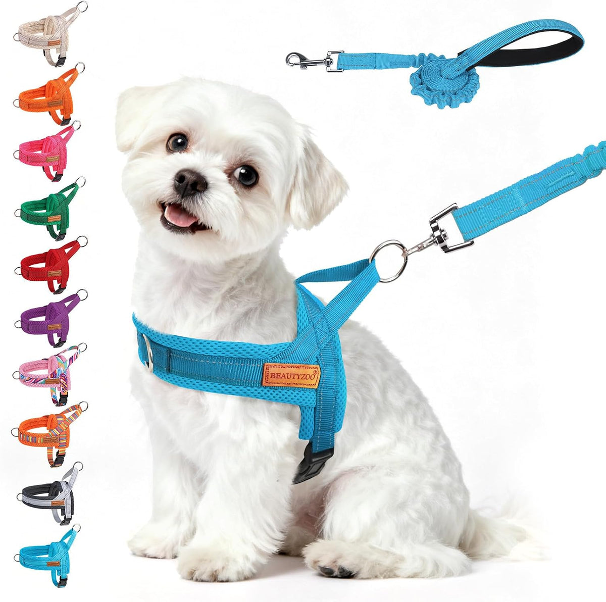 Dog Harness Medium Sized and Leash Set, No Pull Step in Pet Vest