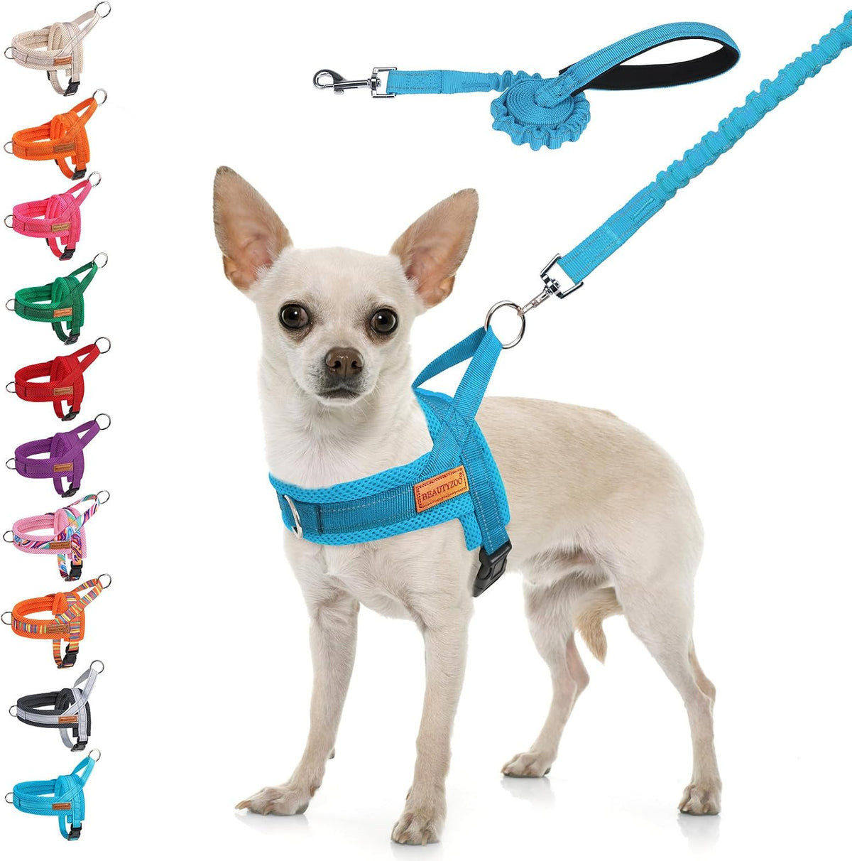 Dog Harness Medium Sized and Leash Set, No Pull Step in Pet Vest