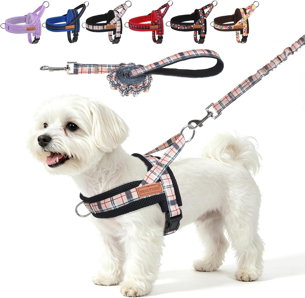 Dog Harness Medium Sized and Leash Set, No Pull Step in Pet Vest