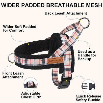 Dog Harness Medium Sized and Leash Set, No Pull Step in Pet Vest