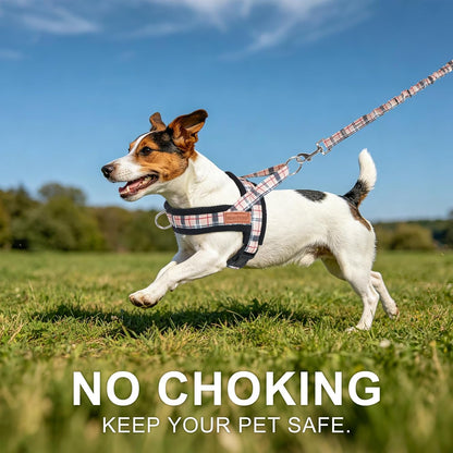 Dog Harness Medium Sized and Leash Set, No Pull Step in Pet Vest