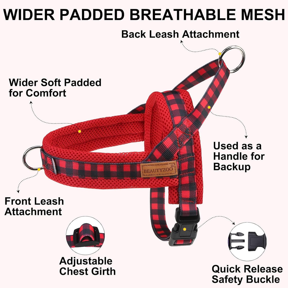 Dog Harness Medium Sized and Leash Set, No Pull Step in Pet Vest