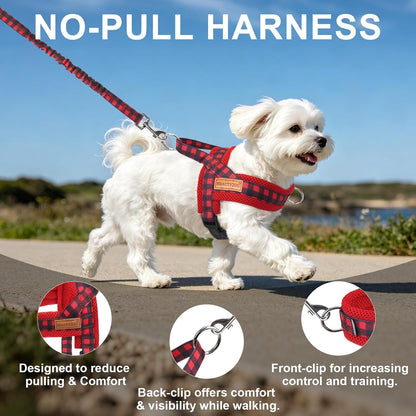 Dog Harness Medium Sized and Leash Set, No Pull Step in Pet Vest