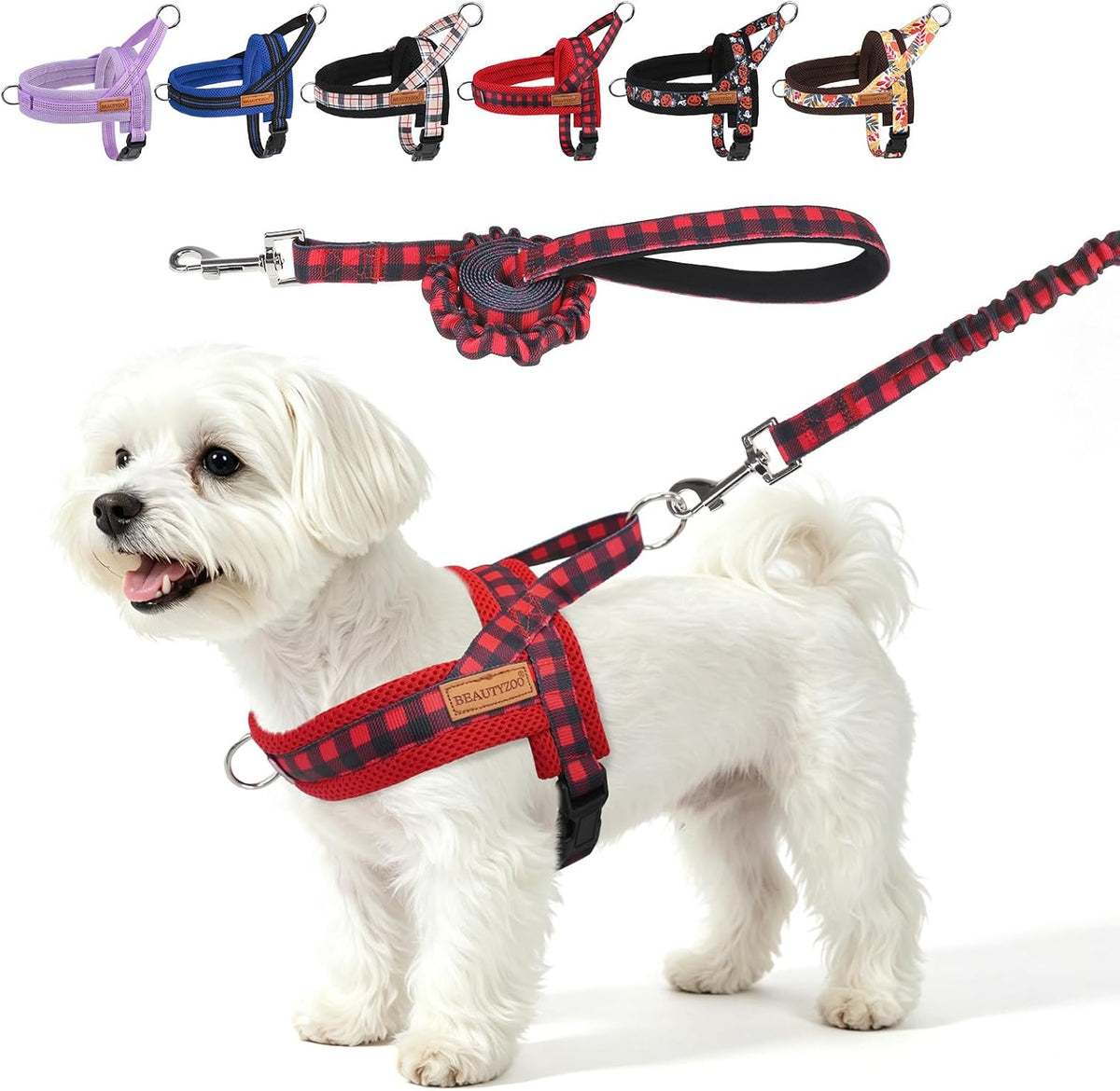 Dog Harness Medium Sized and Leash Set, No Pull Step in Pet Vest