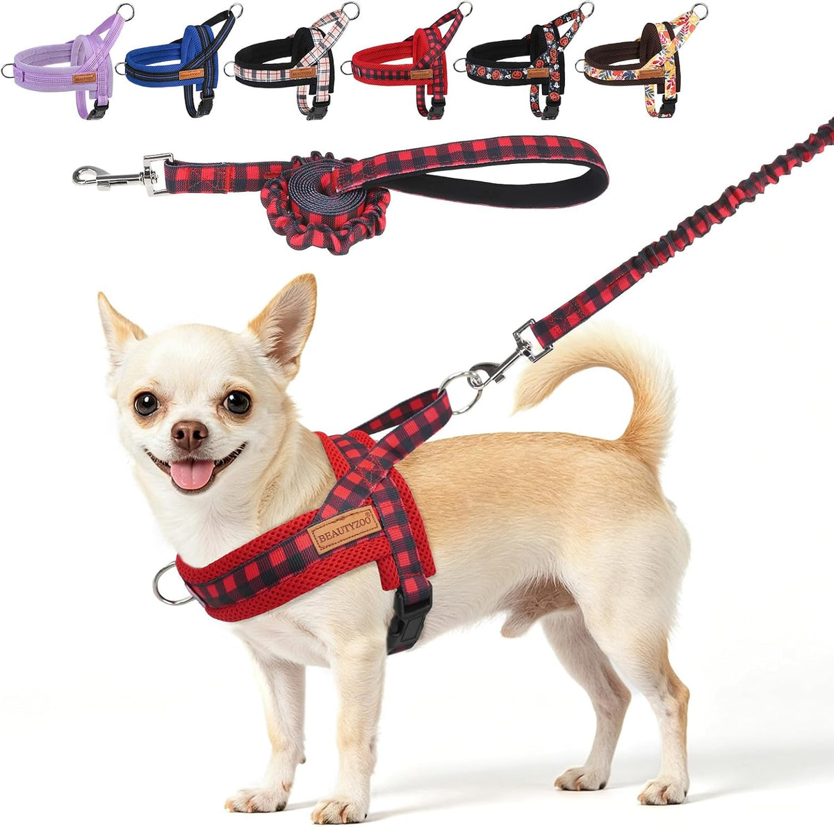 Dog Harness Medium Sized and Leash Set, No Pull Step in Pet Vest