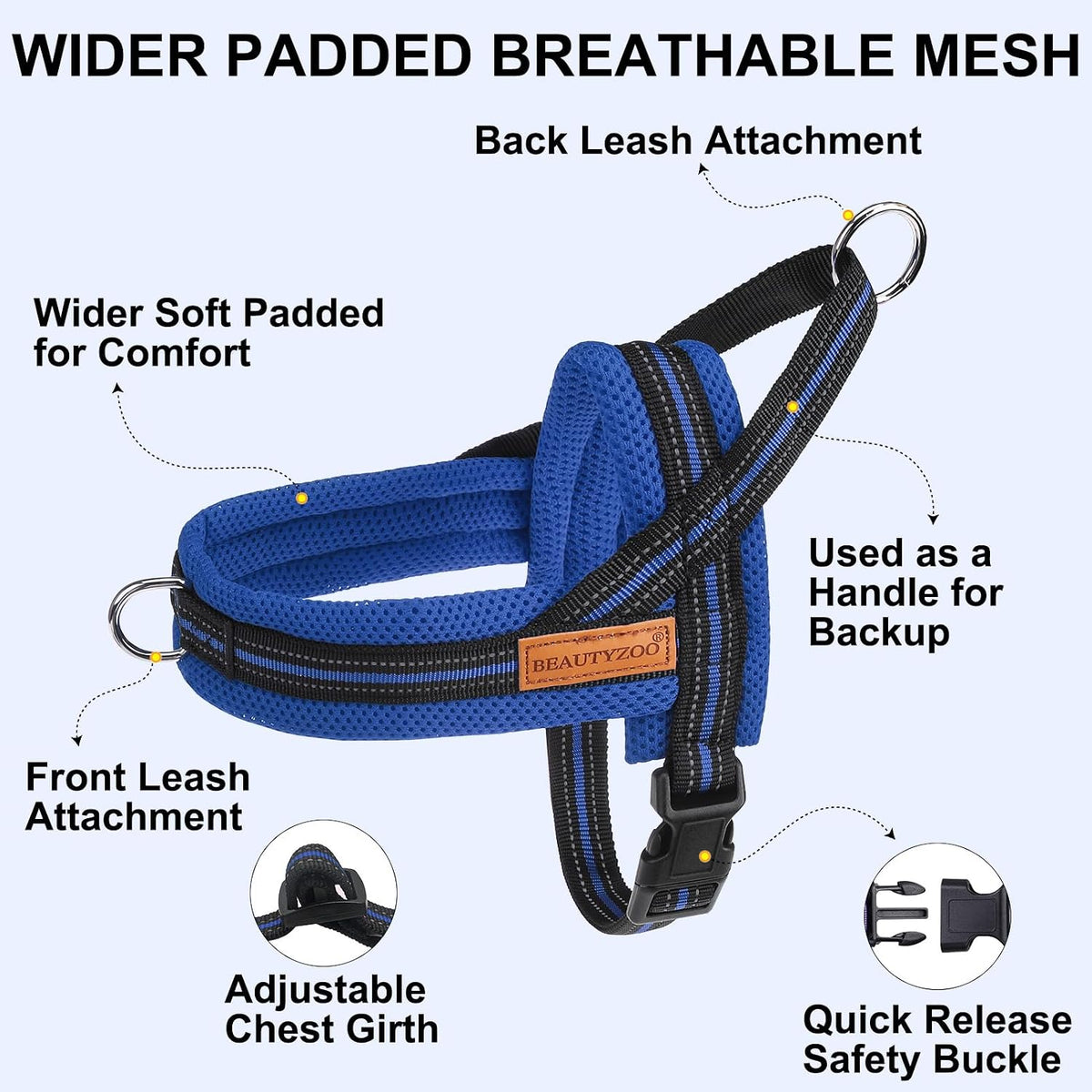 Dog Harness Medium Sized and Leash Set, No Pull Step in Pet Vest