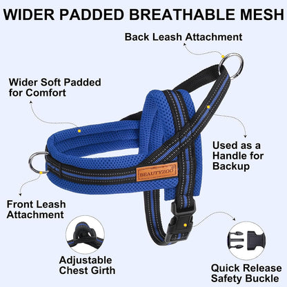 Dog Harness Medium Sized and Leash Set, No Pull Step in Pet Vest