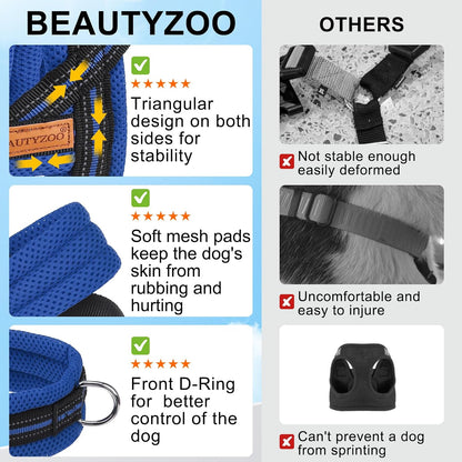 Dog Harness Medium Sized and Leash Set, No Pull Step in Pet Vest