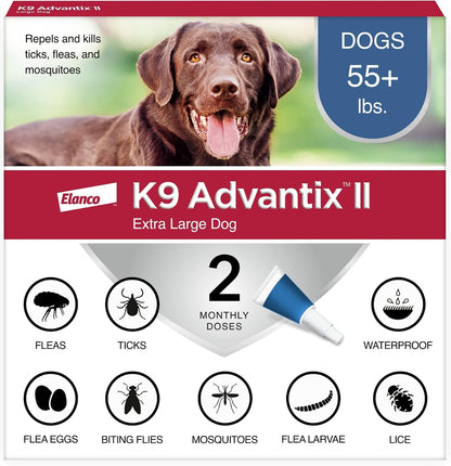 II XL Dog Vet-Recommended Flea, Tick & Mosquito Treatment & Prevention | Dogs Over 55 lbs. | 2-Mo Supply