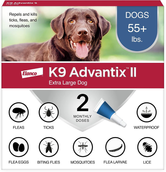 II XL Dog Vet-Recommended Flea, Tick & Mosquito Treatment & Prevention | Dogs Over 55 lbs. | 2-Mo Supply