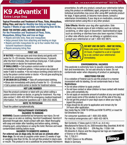 II XL Dog Vet-Recommended Flea, Tick & Mosquito Treatment & Prevention | Dogs Over 55 lbs. | 2-Mo Supply