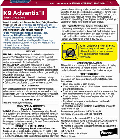 II XL Dog Vet-Recommended Flea, Tick & Mosquito Treatment & Prevention | Dogs Over 55 lbs. | 2-Mo Supply