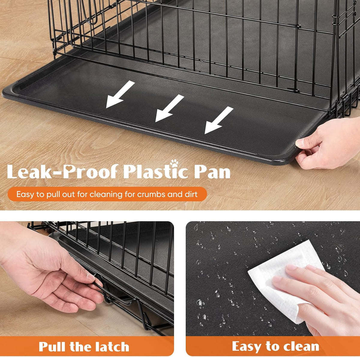 36 Inch Dog Crate, Medium Dog Cage, Foldable Puppy Pet Kennel