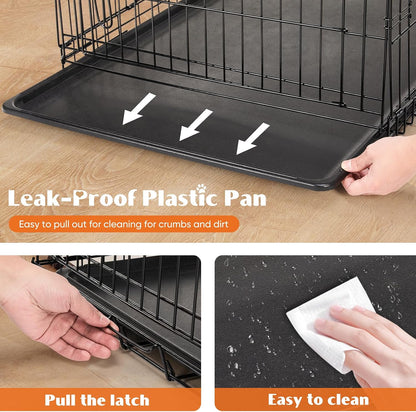 36 Inch Dog Crate, Medium Dog Cage, Foldable Puppy Pet Kennel