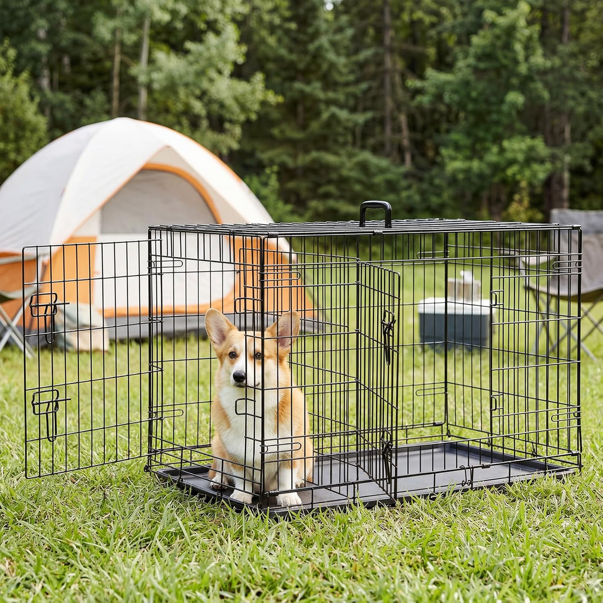 36 Inch Dog Crate, Medium Dog Cage, Foldable Puppy Pet Kennel