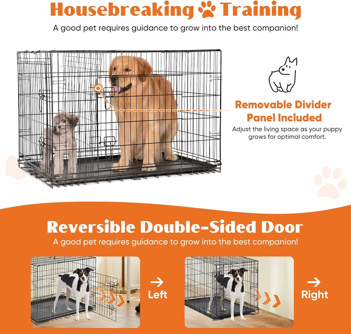 36 Inch Dog Crate, Medium Dog Cage, Foldable Puppy Pet Kennel