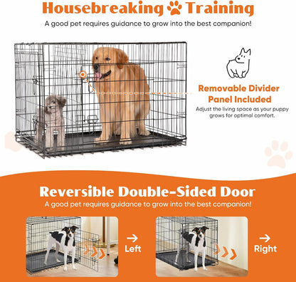 36 Inch Dog Crate, Medium Dog Cage, Foldable Puppy Pet Kennel