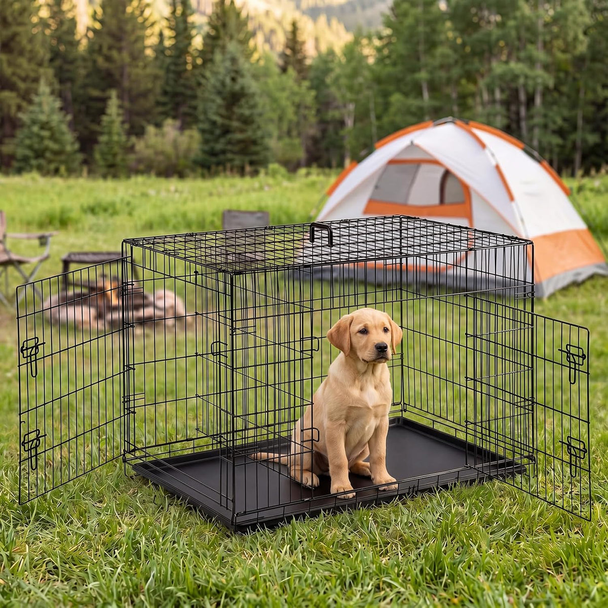 36 Inch Dog Crate, Medium Dog Cage, Foldable Puppy Pet Kennel