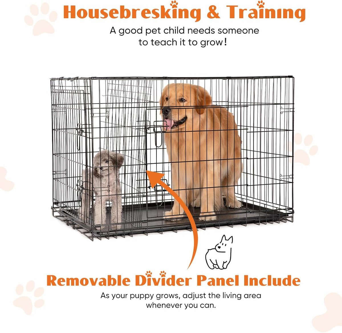 36 Inch Dog Crate, Medium Dog Cage, Foldable Puppy Pet Kennel