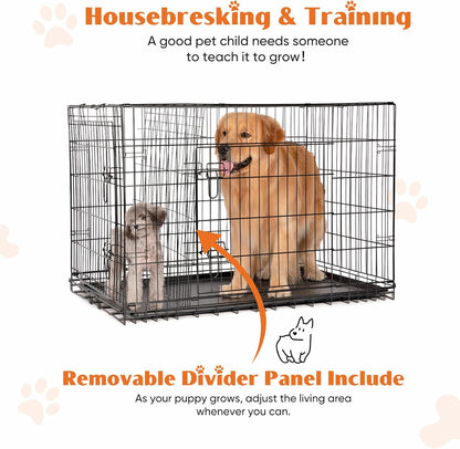 36 Inch Dog Crate, Medium Dog Cage, Foldable Puppy Pet Kennel