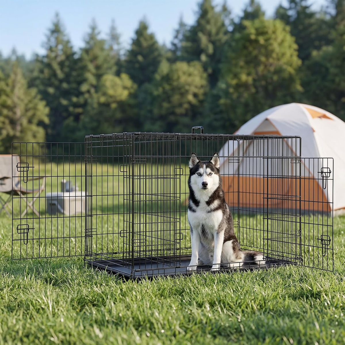 36 Inch Dog Crate, Medium Dog Cage, Foldable Puppy Pet Kennel