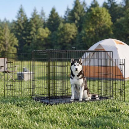 36 Inch Dog Crate, Medium Dog Cage, Foldable Puppy Pet Kennel