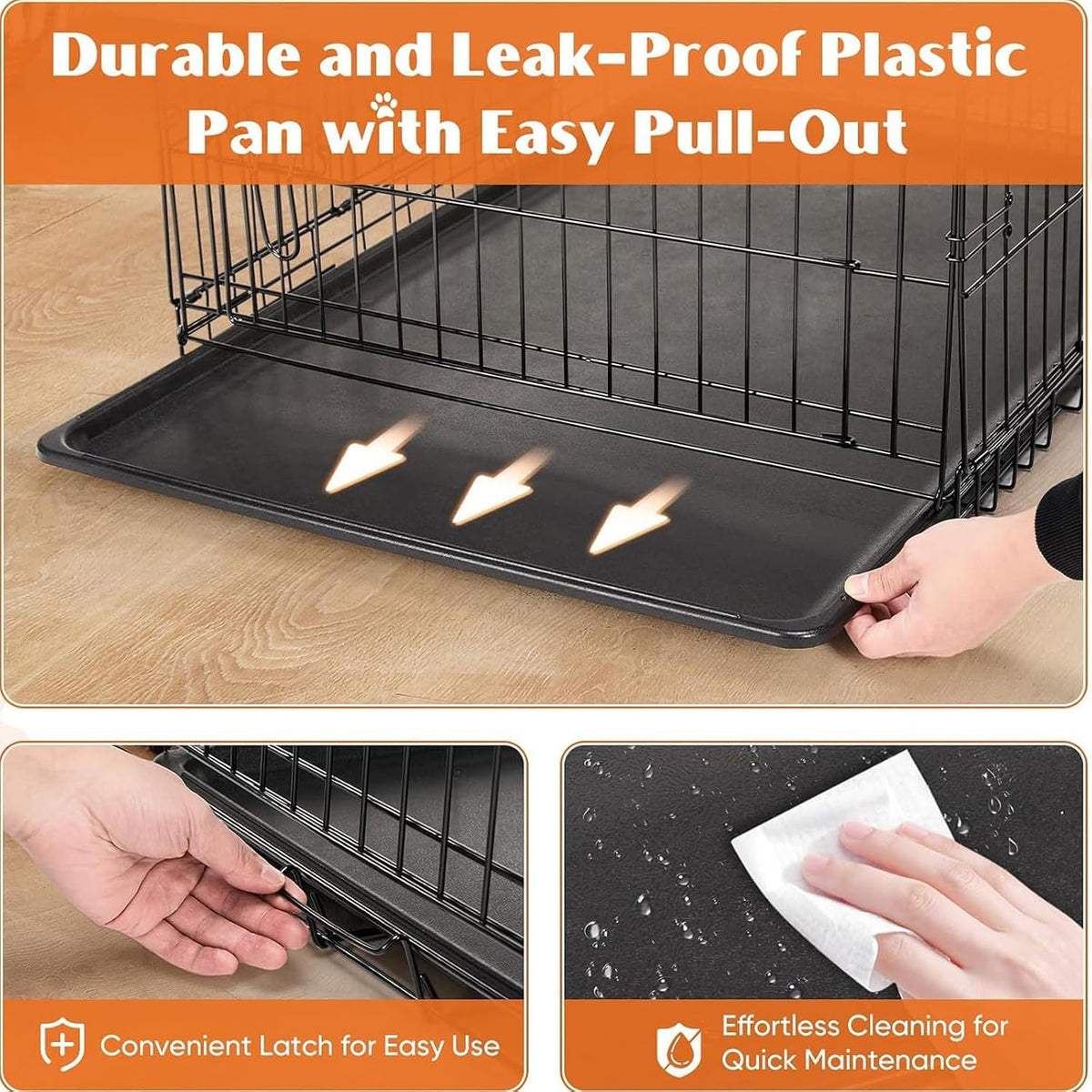 36 Inch Dog Crate, Medium Dog Cage, Foldable Puppy Pet Kennel