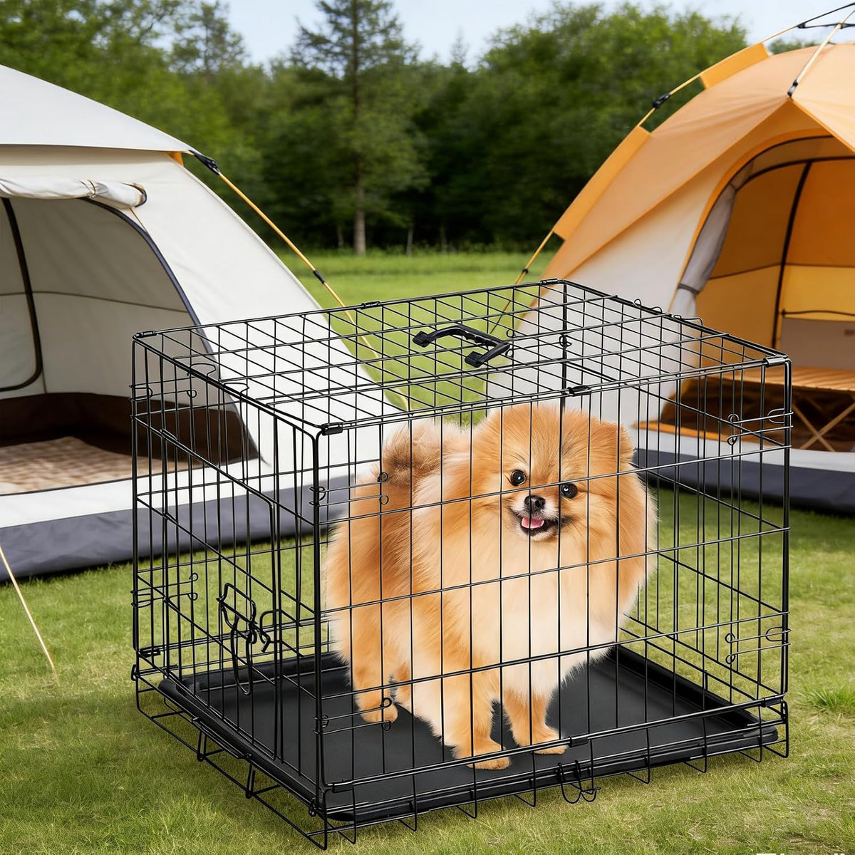 36 Inch Dog Crate, Medium Dog Cage, Foldable Puppy Pet Kennel