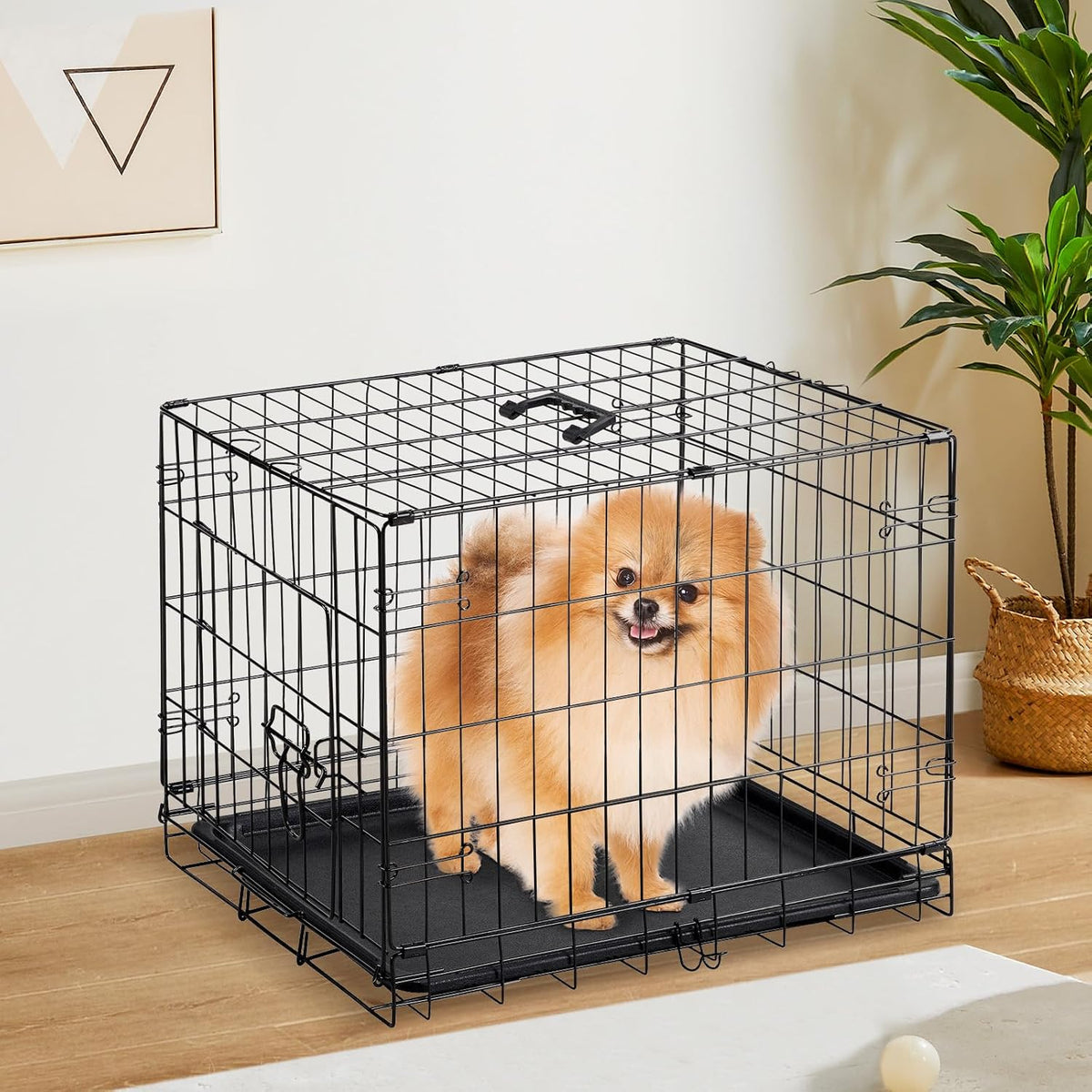 36 Inch Dog Crate, Medium Dog Cage, Foldable Puppy Pet Kennel